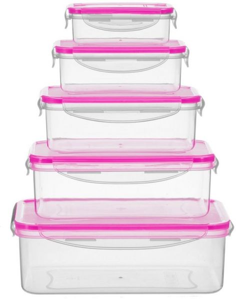 KING Frischhaltedose BERRY, Kunststoff, Silikon, (Set, 10-tlg), luftdichtem Klappverschluss, ineinander stapelbar