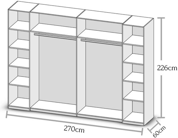 Kleiderschrank >Ketty< in San Remo Eiche - 270x225x61cm (BxHxT) Bild 4
