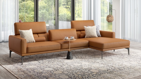 Sofanella Eckcouch SALERNO Leder Polsterecke Sofalandschaft in Schwarz S: 247 x 157 Breite x 97 Tiefe Bild 3