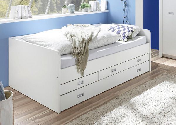 Tandemliege ALASKA Kojenbett weiß Jugendbett Kinderbett