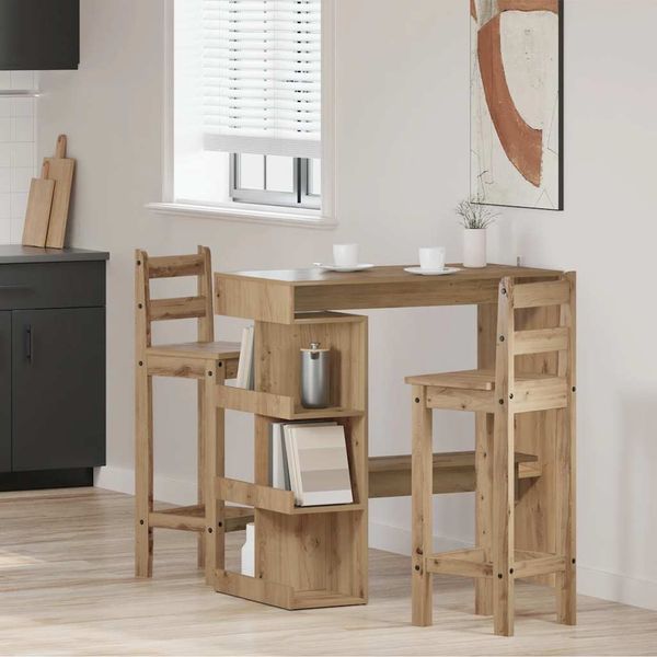 Bartisch, Stehtisch, Bistrotisch mit Regal Artisan-Eiche 100x48x101,5 cm
