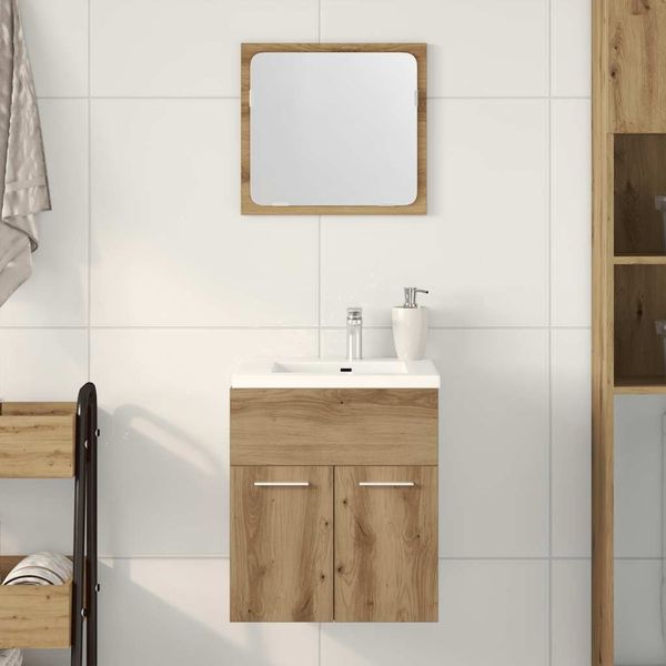 vidaXL 2-tlg. Badmöbel-Set Artisan-Eiche Holzwerkstoff 862037