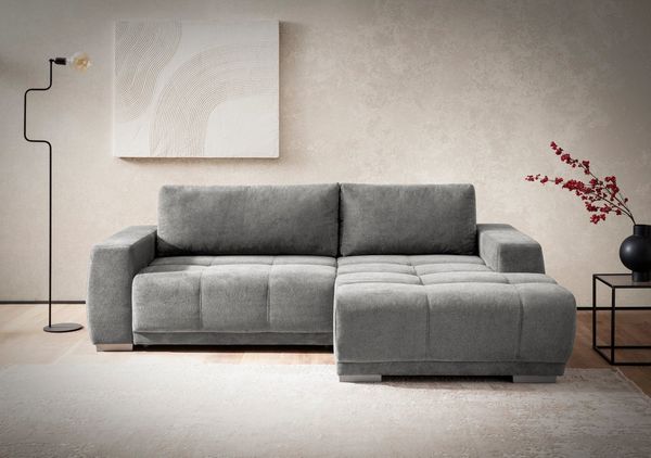 INOSIGN Ecksofa Bolero L-Form, mit edler Steppung, wahlweise mit Schlaffunktion & Bettkasten