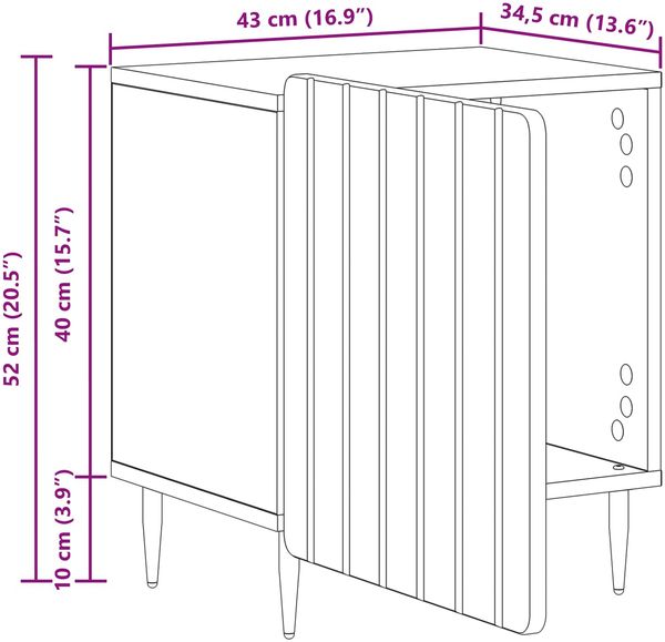 vidaXL Nachttisch Hochglanz Weiß 43 x 34,5 x 52 cm Holzwerkstoff 894343 Bild 10