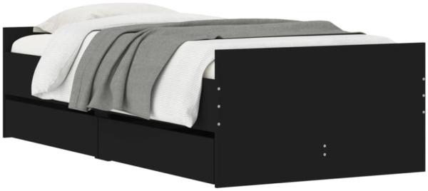 vidaXL Bettgestell mit Schubladen Schwarz 90x200 cm 3207372 Bild 3