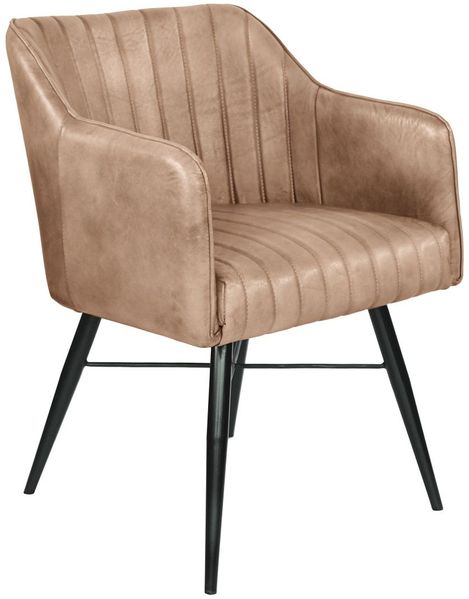 Stuhl Echtleder 54x61x76 beige IRON LABEL #12