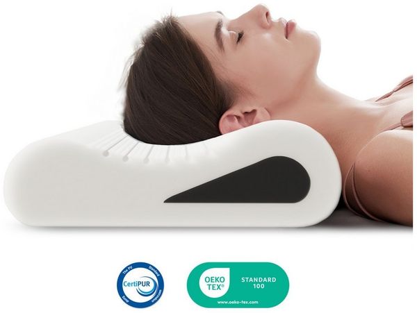 ROYGBIV Nackenstützkissen Orthopädisches Ergonomisches Wellenform Kopfkissen 60×38 cm, Füllung: 38D Memory-Schaum + 60D Stützschaum, Seitenschläfer, Rückenschläfer, 1-tlg, 3 Zone Höhe-10/7/12 cm, OEKO-TEX, Abnehmbarer, Waschbarer Bezug