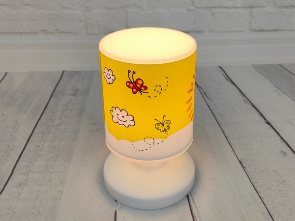 LED Akku Tischleuchte Motiv Sonne und Schmetterling per USB aufladbar, Höhe 20cm Bild 7