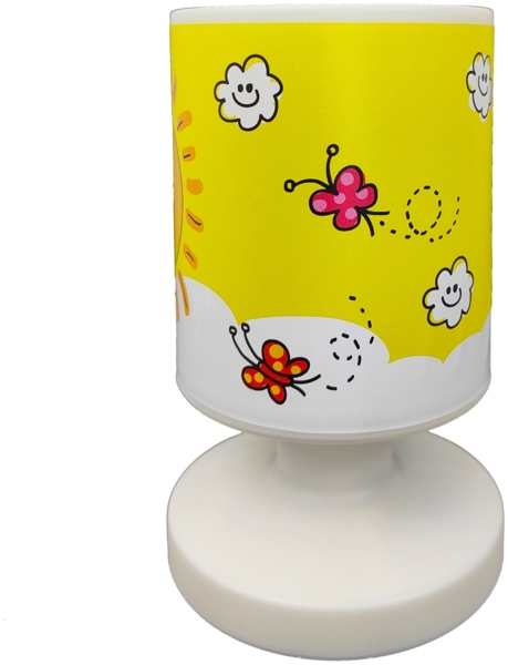 LED Akku Tischleuchte Motiv Sonne und Schmetterling per USB aufladbar, Höhe 20cm Bild 2