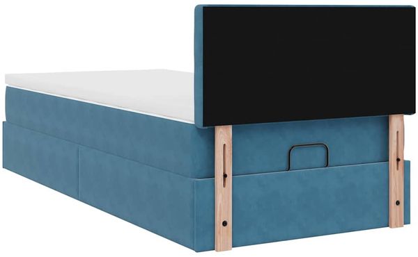 vidaXL Ottoman-Bett mit Matratze Dunkelblau 100x200 cm Samt 3311901 Bild 11