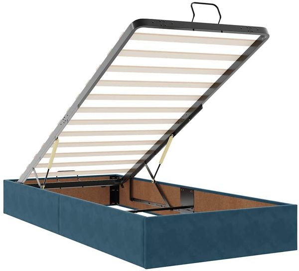 vidaXL Ottoman-Bett mit Matratze Dunkelblau 100x200 cm Samt 3311901 Bild 12