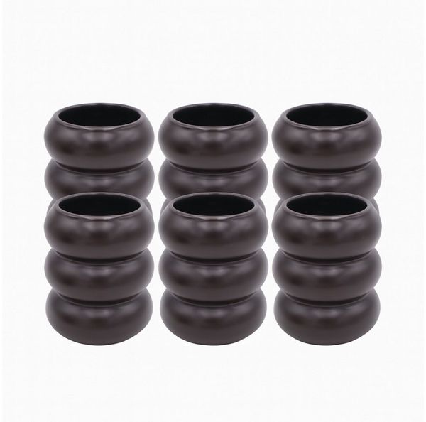 Zoha Tasse Wave Kaffeetassen Set 400 ml - handgefertigte Teetassen Wellendesign, 6-tlg, Keramik, Ideal für Tee, Kaffee & andere Heißgetränke