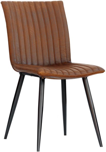 Stuhl Echtleder 45x62x88 cognac IRON LABEL #10