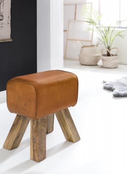 Hocker Sitzhocker Sitzbank BULL Massivholz 40x25x47cm