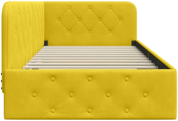 vidaXL Eckbettgestell mit Kopfteil Gelb 90x200 cm Samt 42016539 Bild 5