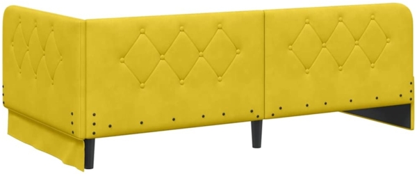 vidaXL Eckbettgestell mit Kopfteil Gelb 90x200 cm Samt 42016539 Bild 6