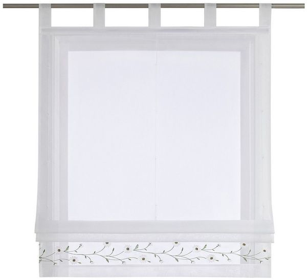 Joyswahl Raffrollo, Bestickte Gardine mit Blumen, Landhausstil