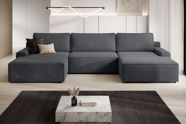 TRENDMANUFAKTUR Wohnlandschaft Challenge, Schlafsofa mit Bettkasten, Couch in U-Form, Breite 333 cm, XXL Sofa mit Bettkasten & Schlaffunktion, auch in trendigem Cordstoff