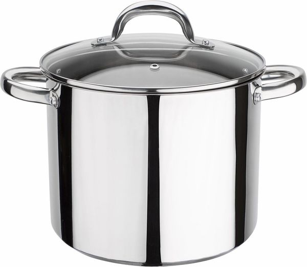 GSW Gemüsetopf Montreal 24cm, Rostfreier Stahl, Silber/Durchsichtig