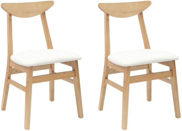 vidaXL Esszimmerstühle 2 pcs Natur 42 x 47.5 x 81 cm 42020437