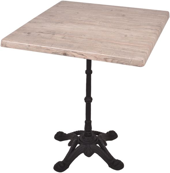 Bistrotisch KOLLIN 70x70cm Qudratisch Hellbraun Holz | Cafétisch Bartisch Gartentisch Outdoor-Esstisch