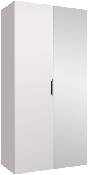 Kleiderschrank Midere 100 mit Frontspiegel (Farbe: Weiß)