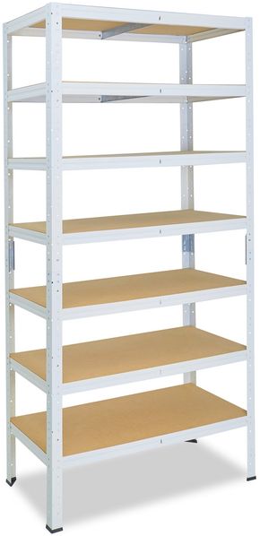 shelfplaza HOME 200x70x30 cm Schwerlastregal in weiß mit 7 Böden und 125 kg Traglast pro Boden