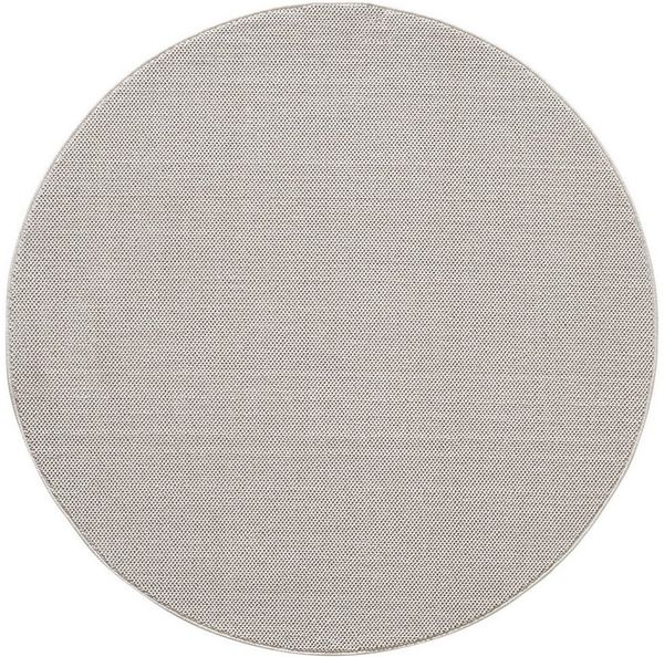 Teppium Teppich Unicolor - Einfarbig, Rund, Höhe: 7 mm, Runder Kurzflor Schlingen Teppich Creme Wohnzimmer Teppich