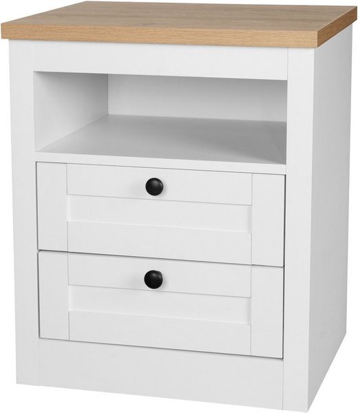 OTTO home Nachtkonsole 2er Set Büsum Nachtschrank Beistellschrank (Spar-Set, 2 Schränke im Lieferumfang), Nachttisch im Landhaus Design mit 2 Schubladen Bestseller