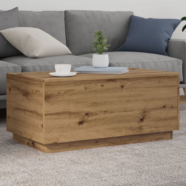 vidaXL Couchtisch mit LED-Leuchten Artisan-Eiche 90x50x40 cm 857723