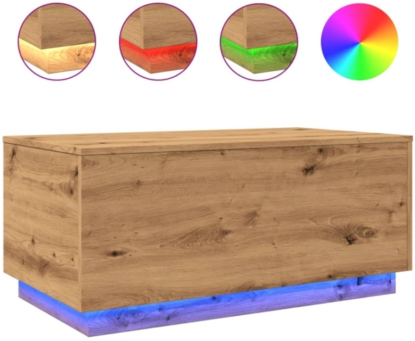 vidaXL Couchtisch mit LED-Leuchten Artisan-Eiche 90x50x40 cm 857723 Bild 1