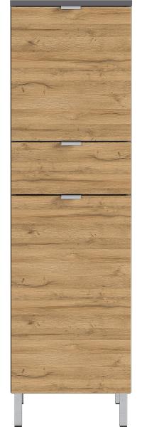 Germania 'GW-Mauresa' Schrank mit Schubkasten, 34 x 120 x 34 cm, Anthrazit / Hellbraun