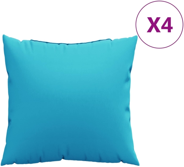 vidaXL Streupillows Uni 4 pcs Türkis 40 x 40 cm Polyesterstoff 360380