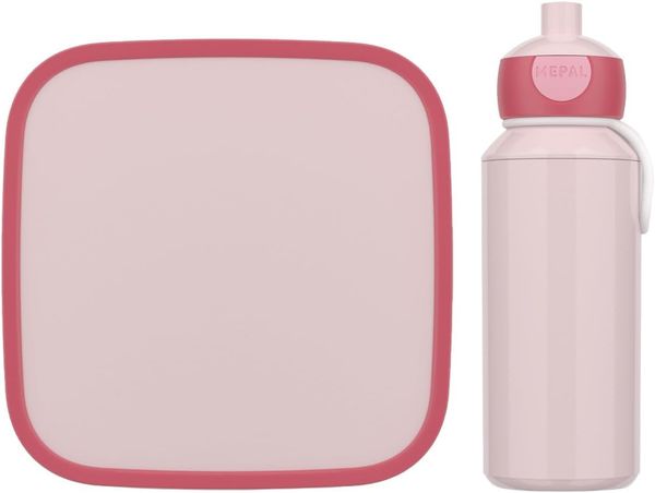 Mepal | Lunch-Set XL Campus | Bentobox groß & Trinkflasche | Spülmaschinenfest | 400 & 1300 ml | Mit Fächern, Gabel & Clip-Verschluss | Perfekt für Snacks & Mahlzeiten | Cool Pink