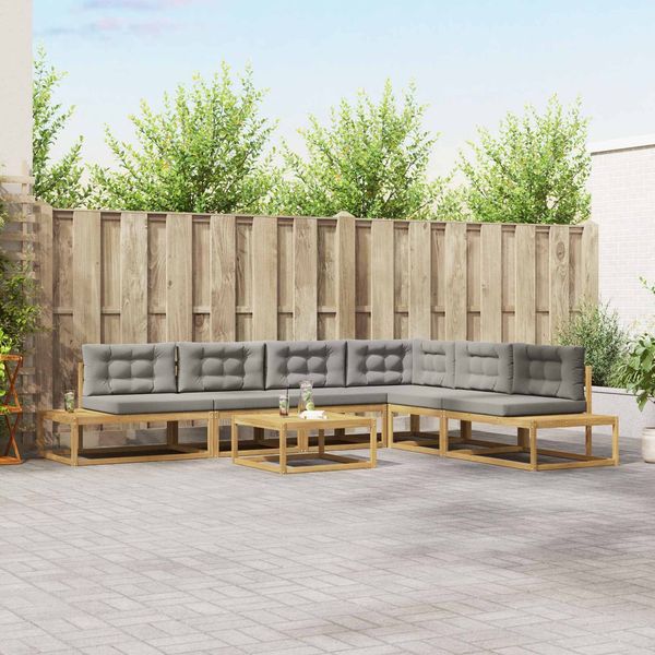 vidaXL Outdoor-Sofagarnitur mit Kissen Weiß 79 x 79 x 37 cm Polyester 3387015