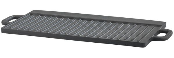 GSW Grillplatte Black Iron BBQ (1-St), Gusseisen Grillplatte zur Anwendung auf dem Grill, Feuer oder Backofen