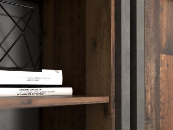 Regal CLIF Old Wood Vintage, mit 4 offenen Fächern und 2 Türen Bild 10