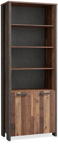 Regal CLIF Old Wood Vintage, mit 4 offenen Fächern und 2 Türen Bild 3