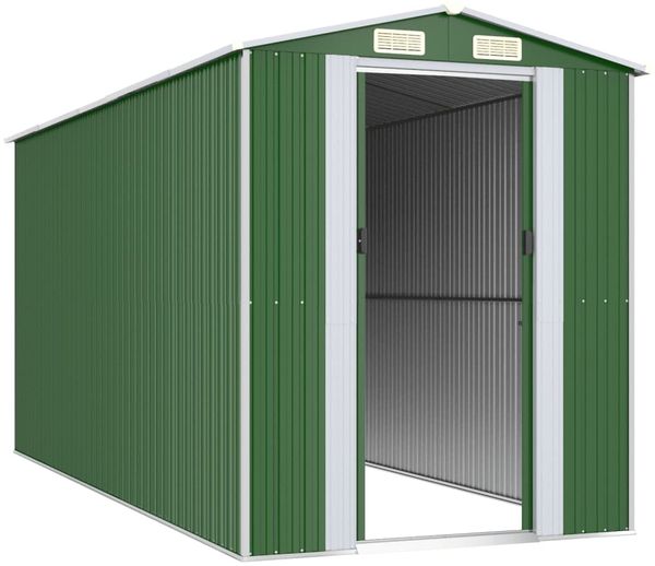 vidaXL Geräteschuppen Grün 192x440x223 cm Verzinkter Stahl 3147430 Bild 3