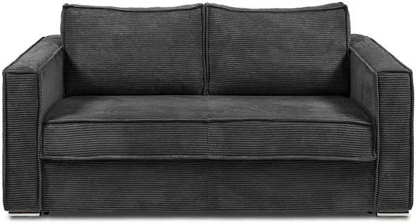 Vente-unique - LORETO Sofa SamtStoff Grau - B 223 cm95 cm x H 90 cm x L 215 cm Bild 3