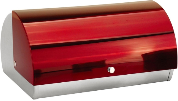 Rollbrotkasten Brotkasten Brotbox Brotbehälter Edelstahl Cheffinger Rot CF-BB38R
