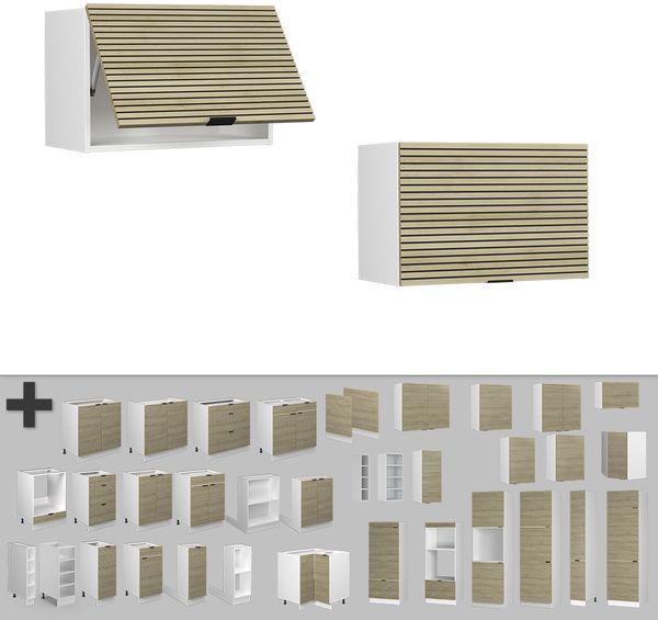 Hängeschrank Fame-Line Eiche Paneel 60 cm Flach Vicco Bild 5