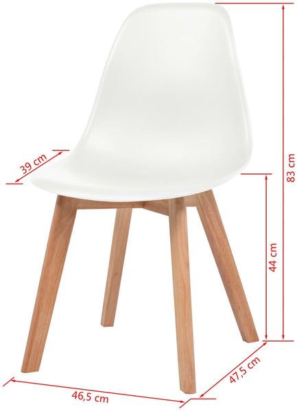 Esszimmerstühle 2 Stk. Weiß Kunststoff/Gummibaum Bild 6