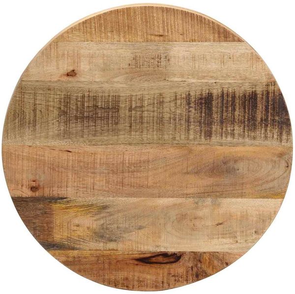 vidaXL Tischplatte Ø 50x3,8 cm Rund Raues Massives Mangoholz 370005
