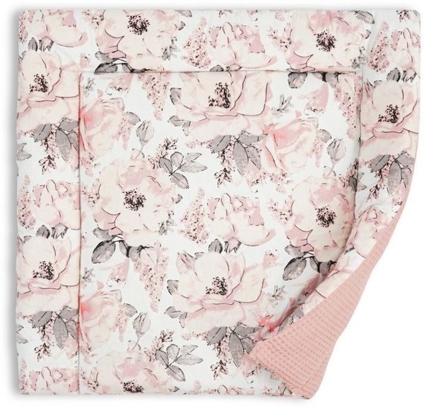Wickelauflage für Babys 75x72 cm - Weiche Baumwolle, Abwaschbar - Wickelkommode & Wickeltischauflage Wilde Rose