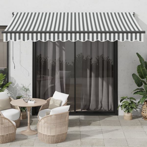 vidaXL Markise Einziehbar Anthrazit & Weiß 3,5x2,5 m Stoff & Aluminium 3216109