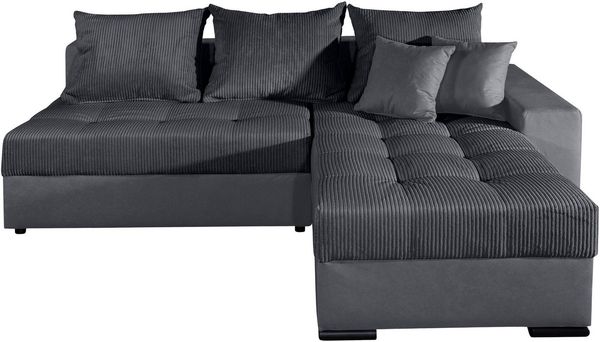 COLLECTION AB Ecksofa Josy L-Form, Breite 214 cm, mit 3 großen Rückenkissen, mit Bettfunktion und Bettkasten, Federkern