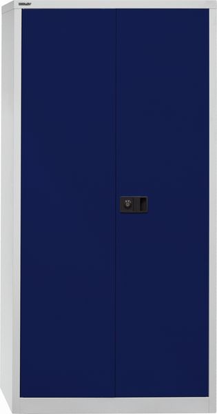 Bisley 'Universal' Flügeltürenschrank, Oxfordblau / Lichtgrau, 195 x 40 x 91,4 cm, 4 Fachböden