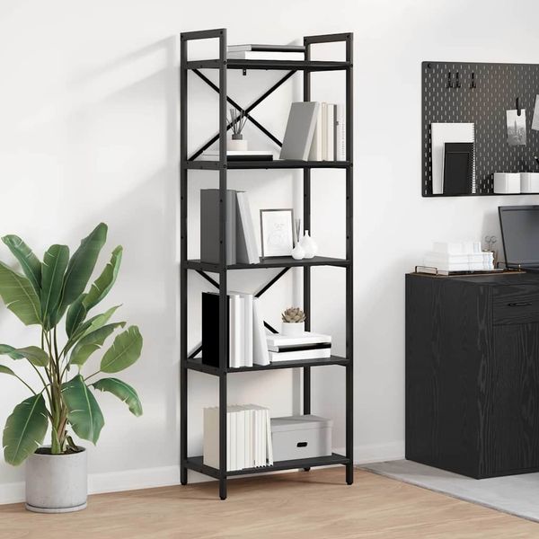 vidaXL Bücherregal Schwarz Eichen-Optik 56 x 34 x 171 cm Holzwerkstoff 883862