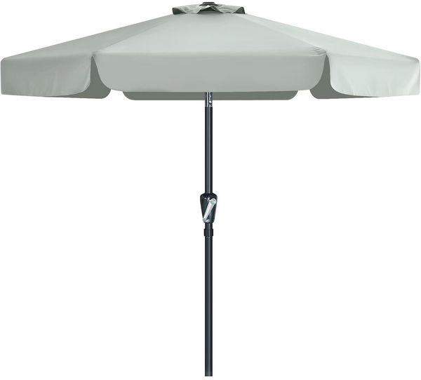 Sonnenschirm 270 cm mit Volant Gartenschirm Beige 8 Rippen Bild 2